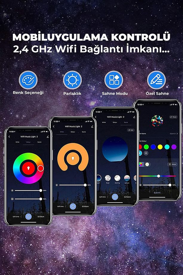 🌌galaxy Bluetoothlu Gece Lambasi - 4