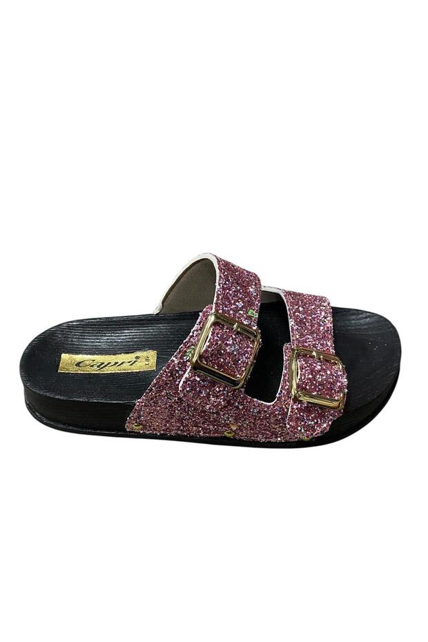 Women's Flat Sole Buckle Stone Slippers