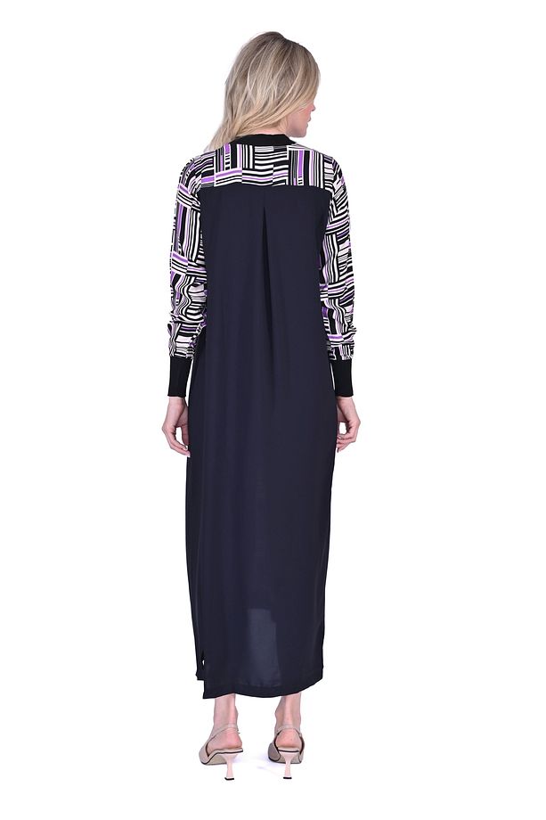 İNVEE 5764 Desenli Elbise - Mor - 3
