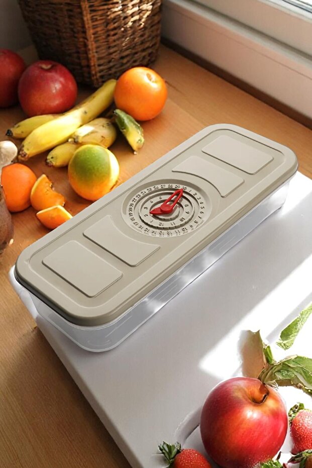 3-Pack Plastic Storage Container with Date and Time Display - 4