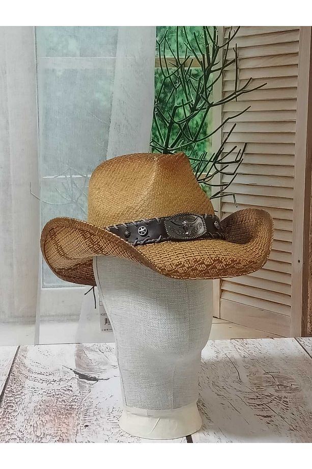 Unisex Lüks Kovboy Hasır Şapka - 6