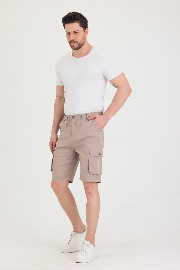 Erkek Kargo Cep Detaylı Bermuda Şort - 7
