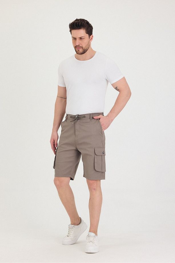 Erkek Kargo Cep Detaylı Bermuda Şort - 6