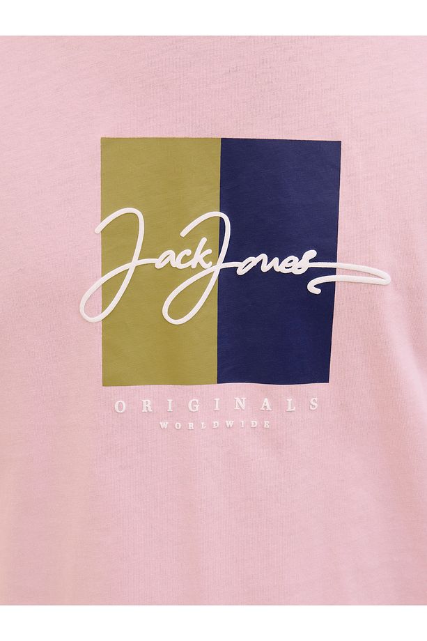 Jack Jones Jorfrederıksberg Box Scrıpt Tee Ss Cn Ln Erkek Pembe Tshirt 12278266-20 - 6