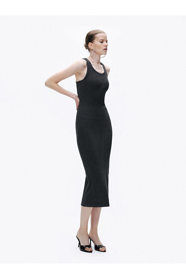 Baskı Detaylı Maxi Elbise - 3