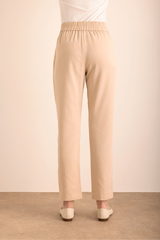 Bej Cotton Pantolon - 6