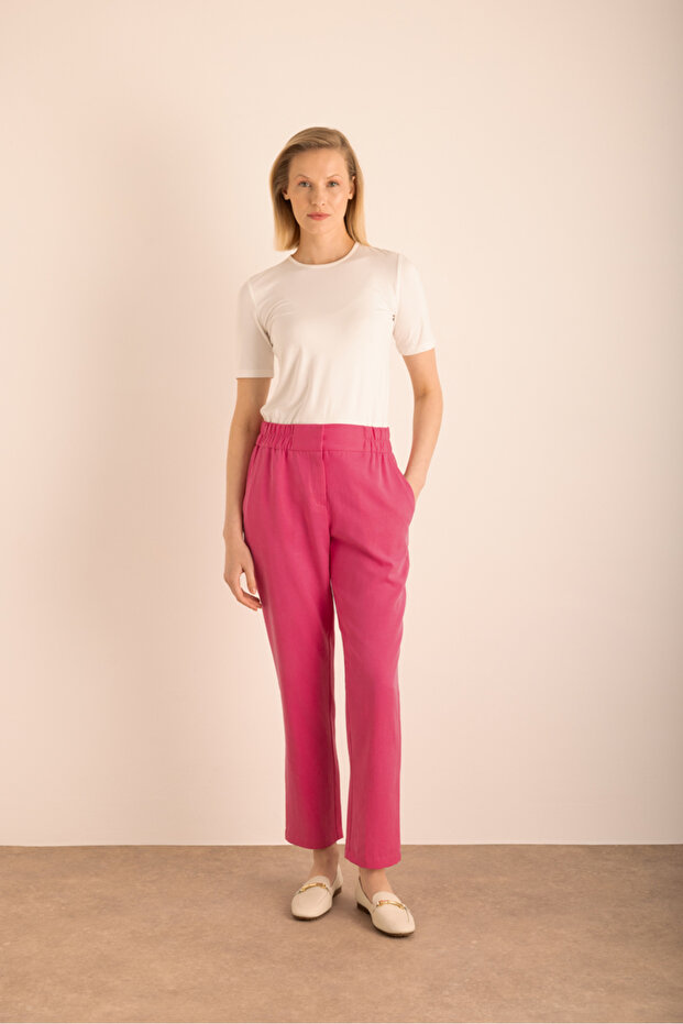 Fuşya Cotton Pantolon - 2