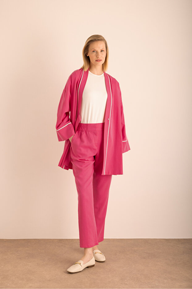 Fuşya Cotton Pantolon - 1