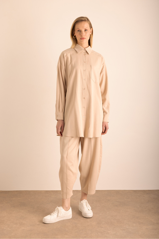 Bej Cotton Tunik - 2