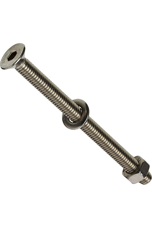 A2SOCCSK680B5 M6 x 80 mm A2 Stainless Steel Socket Countersunk Screws Including Nuts And Washers
