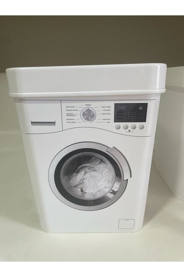 2 Adet 3,5 Litre Dekoratif Deterjanlık Deterjan Kutusu Deterjan Kabı - 6 6l Makine RESİMLİ Şekilli - 2