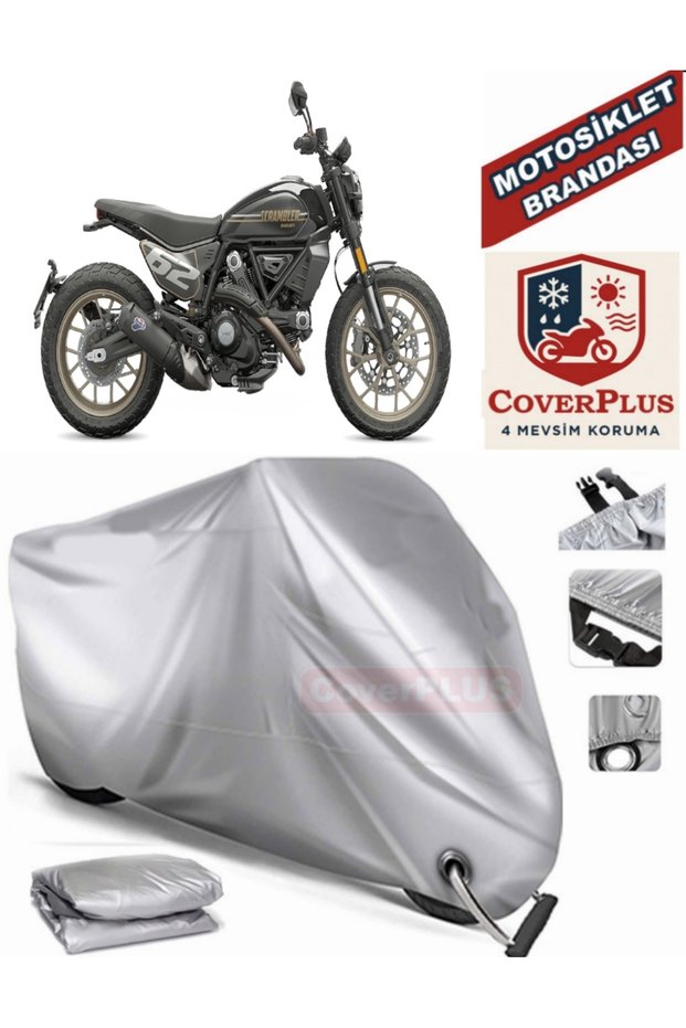 Gray Lock Compatible Motor Tarpaulin Ducati Scrambler Icon Dark Motorcycle Tarpaulin Cover Tent (Motoen)