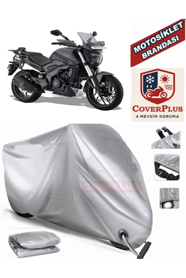Gray Lock Compatible Motor Tarpaulin Bajaj Dominar D 400 Motorcycle Tarpaulin Cover Tent (Motoen)
