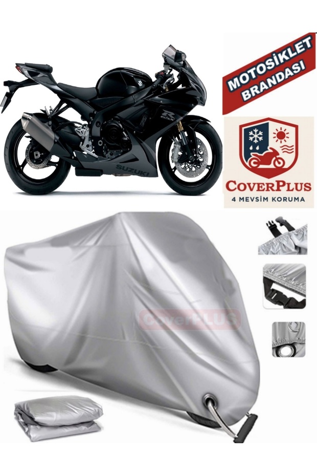 Gray Lock Compatible Motor Tarpaulin for Suzuki Gsx-R 750 Srad Motorcycle Tarpaulin Cover Tent (Motoen)