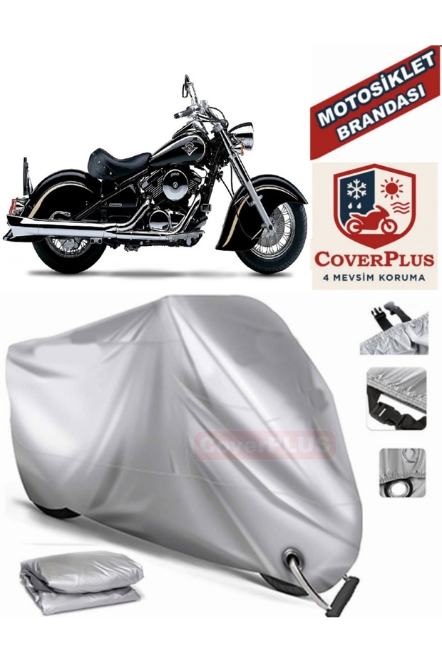 Gray Lock Compatible Motor Tarpaulin Kawasaki Vn 800 Drifter Motorcycle Tarpaulin Cover Tent (Motoen)