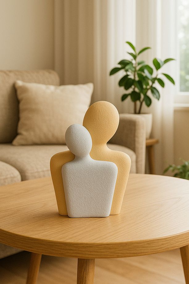Minimalist Sarılma Figürü Biblo | Modern Aile ve Sevgi Temalı Dekoratif Obje - 4