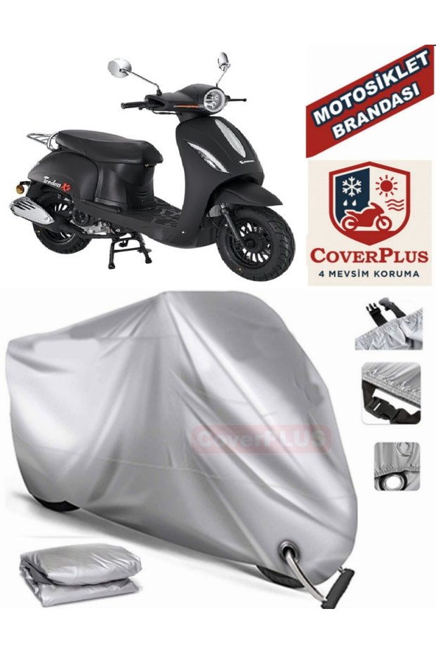 Gray Lock Compatible Motor Tarpaulin Kanuni Trodon XS 50 Motorcycle Tarpaulin Cover Tent (Motoen)