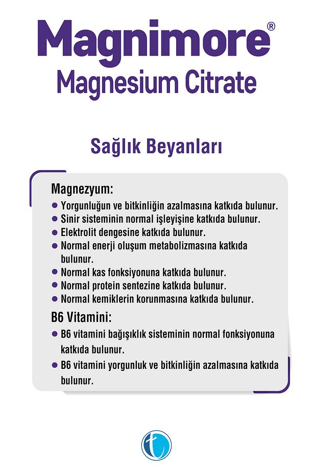 Magnezyum Sitrat 60 Bitkisel Kapsül Vitamin B6 P5P - 5