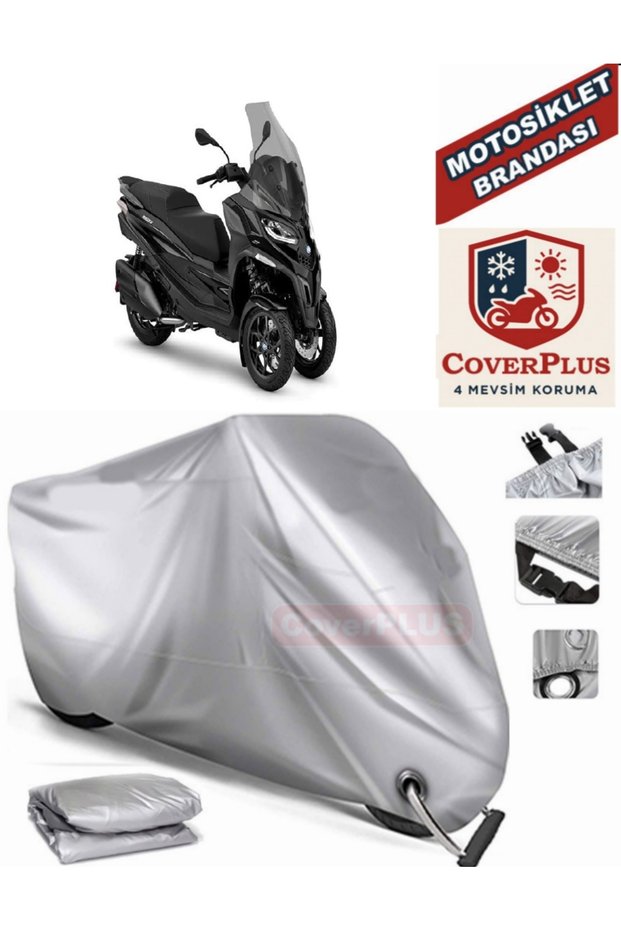 Gray Lock Compatible Motor Tarpaulin Piaggio Mp3 400 Motorcycle Tarpaulin Cover Tent (Motoen)