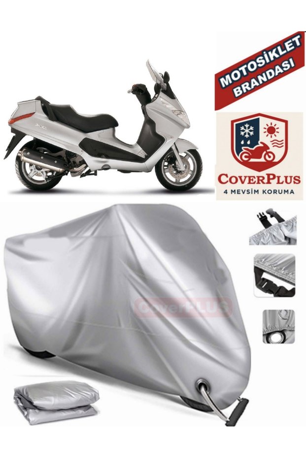 Gray Lock Compatible Motor Tarpaulin Piaggio X8 400 Ie Motorcycle Tarpaulin Cover Tent (Motoen)