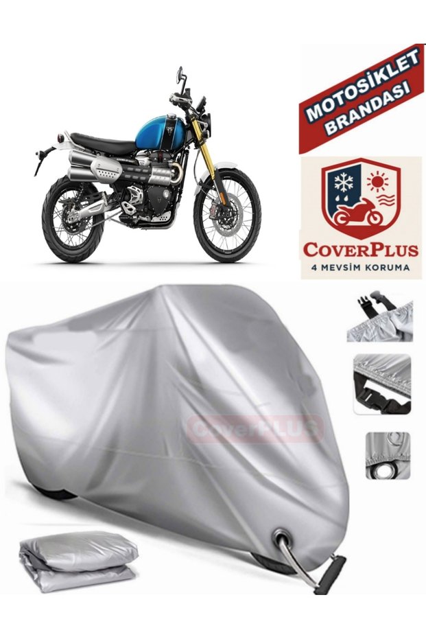 Gray Lock Compatible Motor Tarpaulin for Triumph Scrambler 1200 Xe Motorcycle Tarpaulin Cover Tent (Motoen)