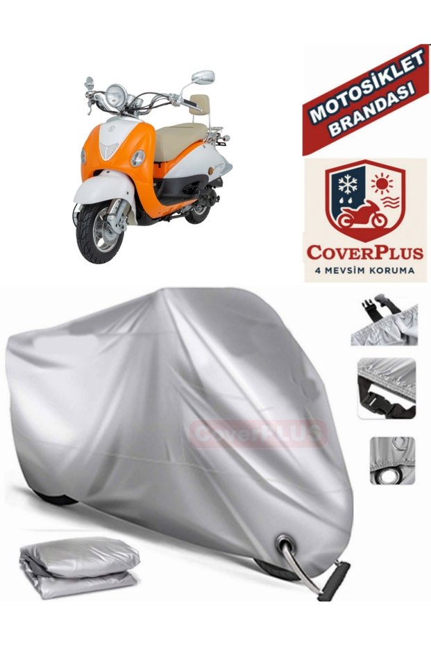 Gray Lock Compatible Motor Tarpaulin Mondial 50 Znu Ec Motorcycle Tarpaulin Cover Tent (Motoen)