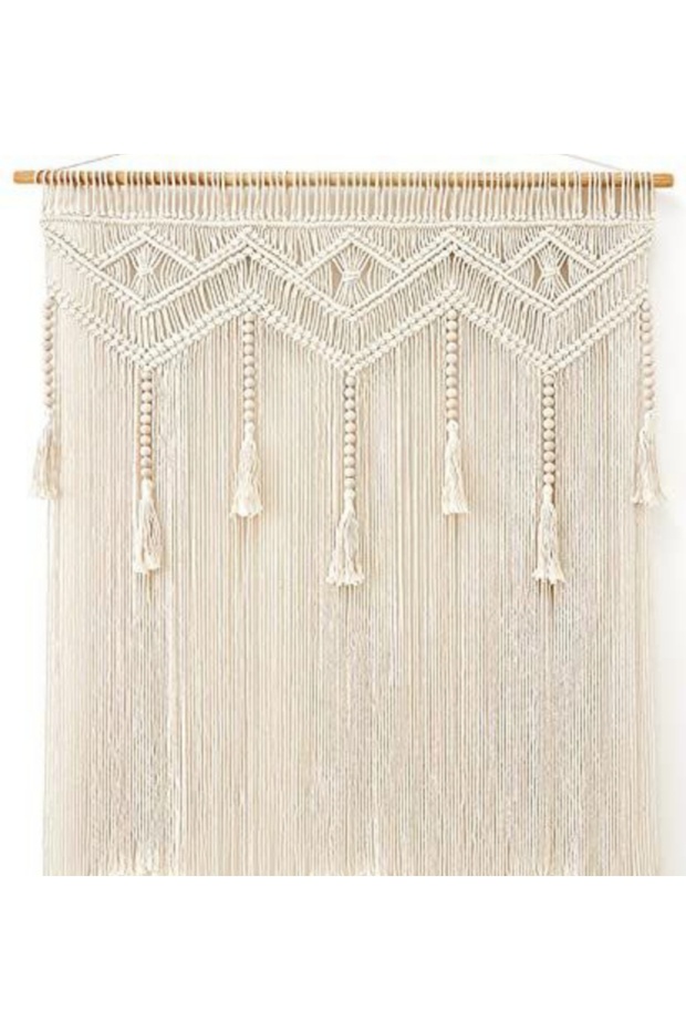 Ahşap Boncuklu Makrome Perde - 1