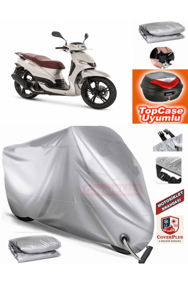 Gray Lock Compatible Peugeot Tweet 151 Tarpaulin Topcase Rear Bag Compatible Motor Tarpaulin