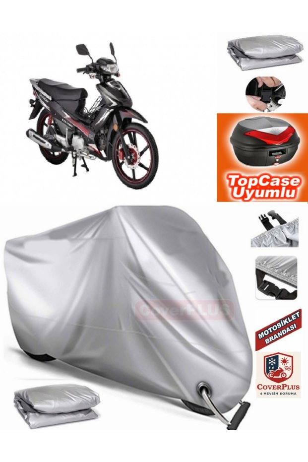 Gray Lock Compatible Salcano Altay 125 Tarpaulin Topcase Back Bag Compatible Motor Tarpaulin