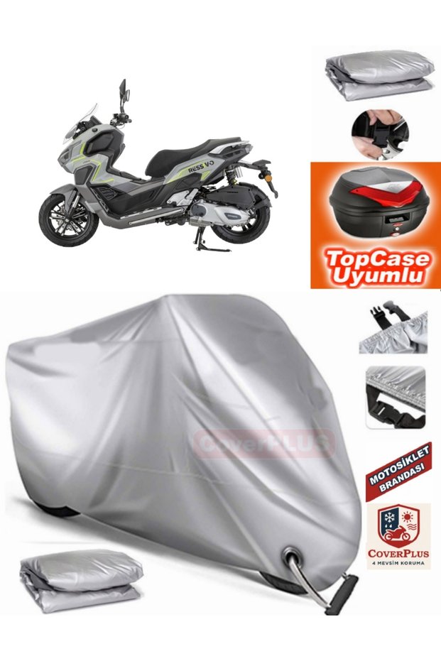 Gray Lock Compatible Mondial 250 Ressivo Tarpaulin Topcase Rear Bag Compatible Motor Tarpaulin