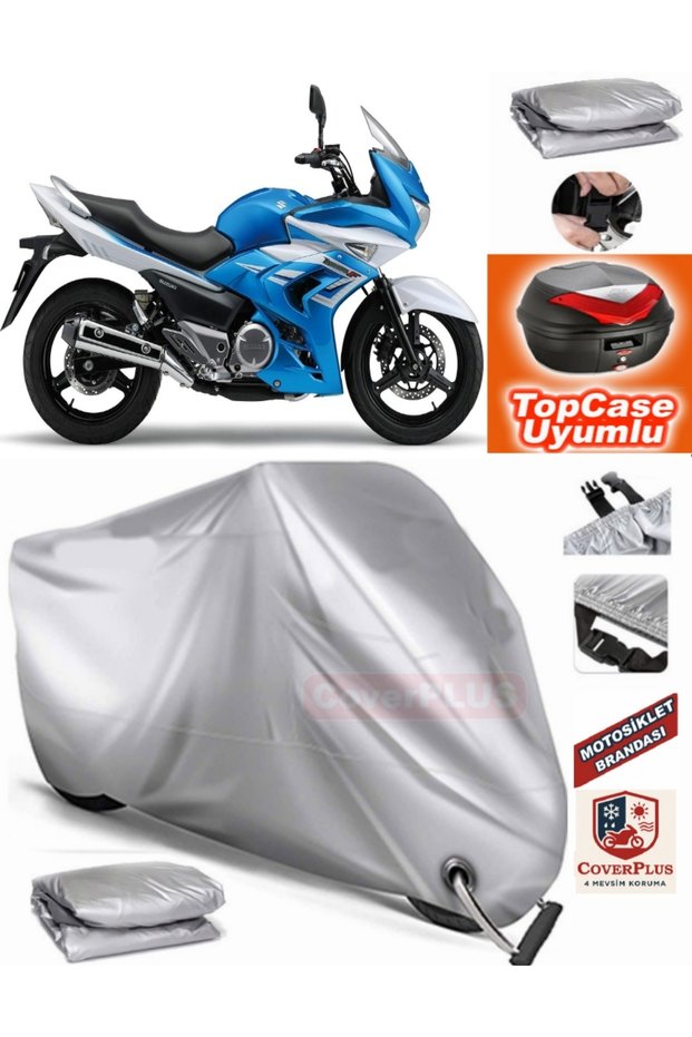 Gray Lock Compatible Suzuki Gw 250F Tarpaulin Topcase Rear Bag Compatible Motor Tarpaulin