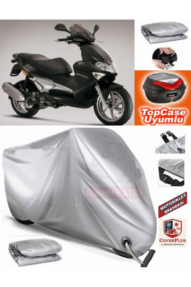 Gray Lock Compatible Gilera Runner Vxr 200 Tarpaulin Topcase Rear Bag Compatible Motor Tarpaulin