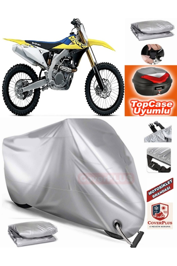 Gray Lock Compatible Suzuki Rm Z250 Tarpaulin Topcase Rear Bag Compatible Motor Tarpaulin