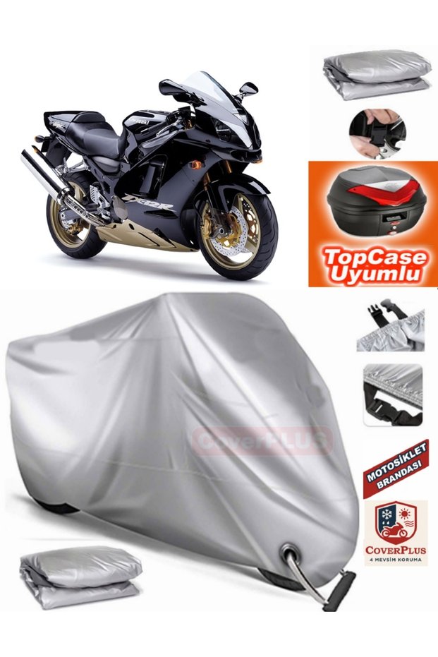 Gray Lock Compatible Kawasaki Zx-12 R Tarpaulin Topcase Rear Bag Compatible Motor Tarpaulin