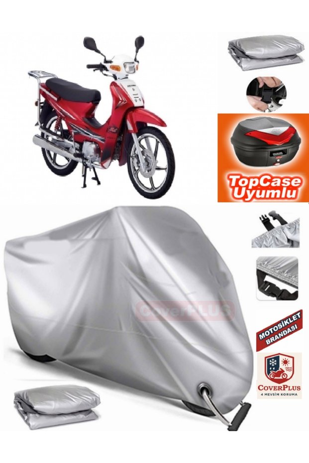 Gray Lock Compatible Salcano Spider XL Tarpaulin Topcase Rear Bag Compatible Motor Tarpaulin