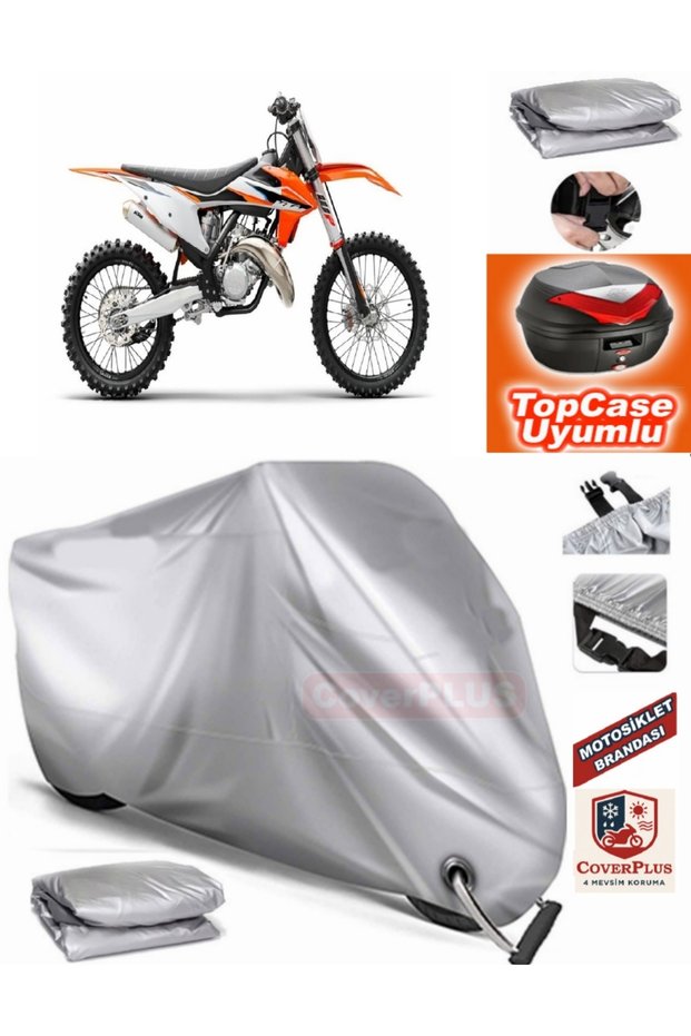 Gray Lock Compatible Ktm 350 Sxf Tarpaulin Topcase Rear Bag Compatible Motor Tarpaulin