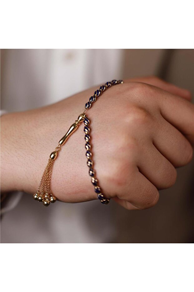 Larcivert mineli, altın tesbih - 2