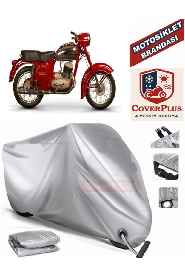 Gray Lock Compatible Motor Tarpaulin Jawa 250 Ceylan Motorcycle Tarpaulin Cover Tent (Motoen)