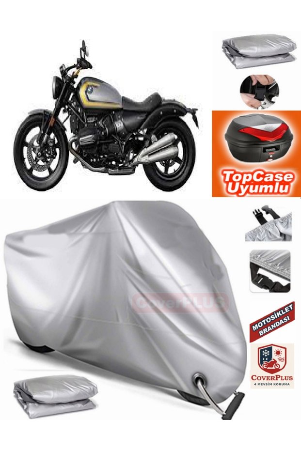 Gray Lock Compatible Bmw R 12 Tarpaulin Topcase Rear Bag Compatible Motor Tarpaulin