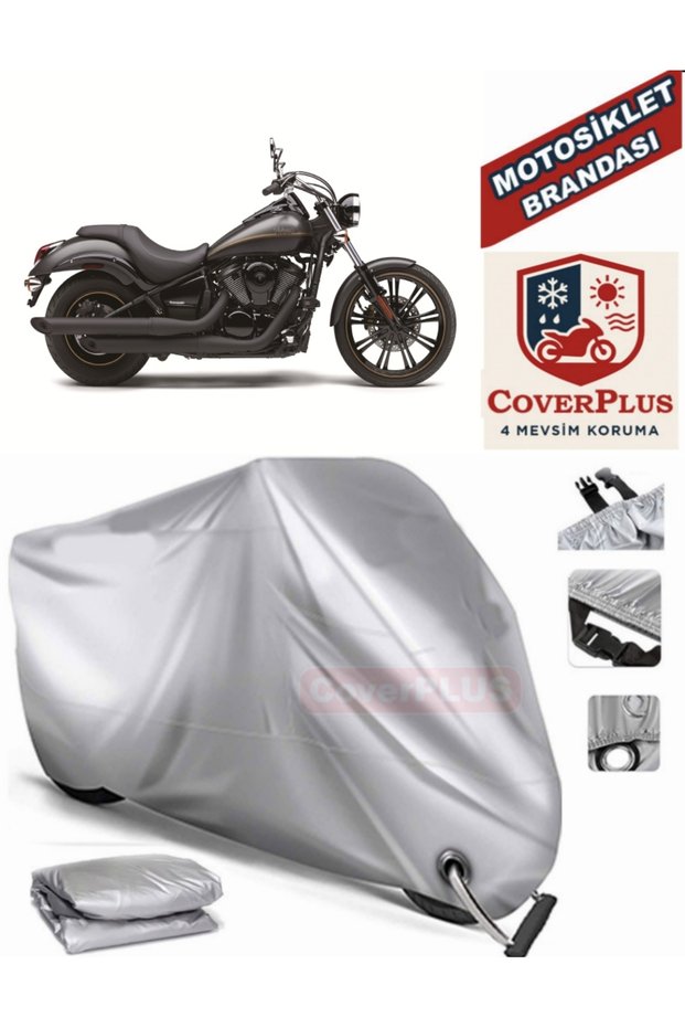 Gray Lock Compatible Motor Tarpaulin Kawasaki Vn 900 Custom Special Motorcycle Tarpaulin Cover Tent (Motoen)