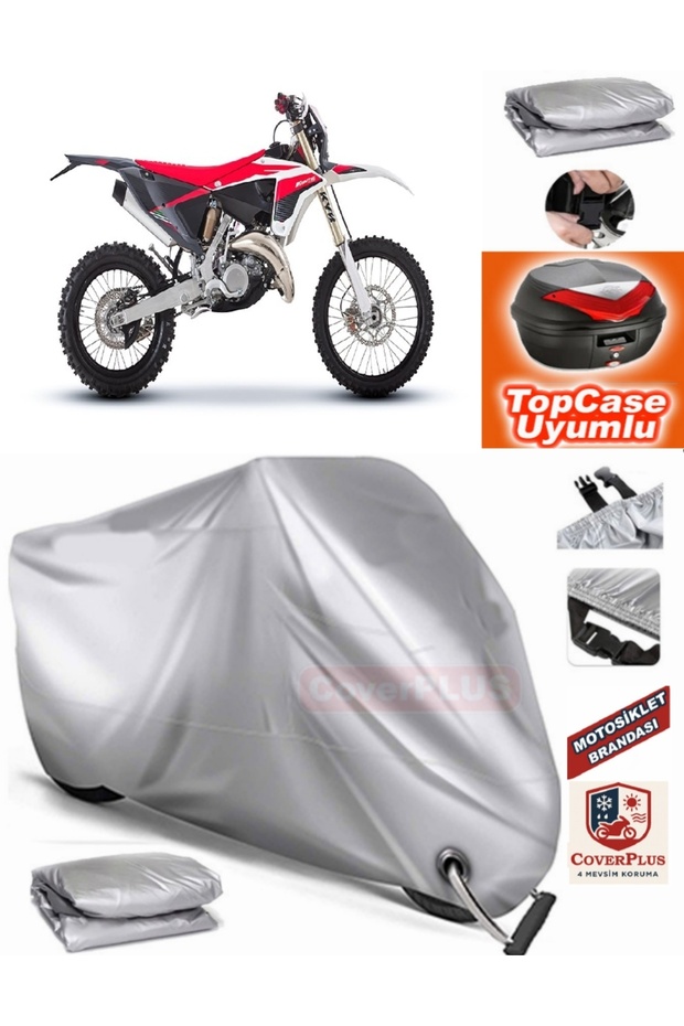 Gray Lock Compatible Xe 125 Enduro 2t Tarpaulin Topcase Rear Bag Compatible Motor Tarpaulin