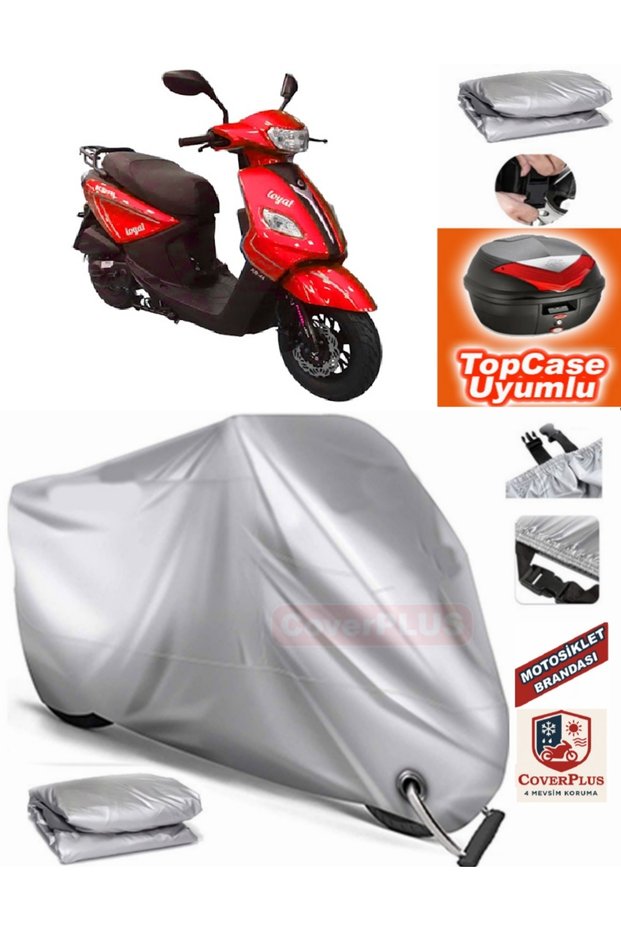 Gray Lock Compatible King Motor Kr-44 Loyal 50 Tarpaulin Topcase Back Bag Compatible Motor Tarpaulin