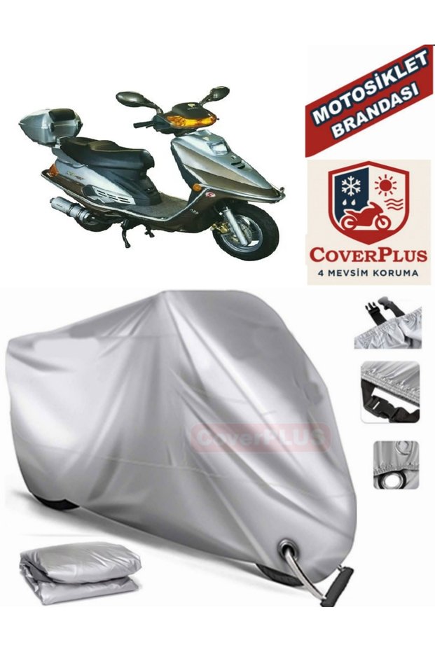 Gray Lock Compatible Motor Tarpaulin Mondial 125 Mt Motorcycle Tarpaulin Cover Tent (Motoen)