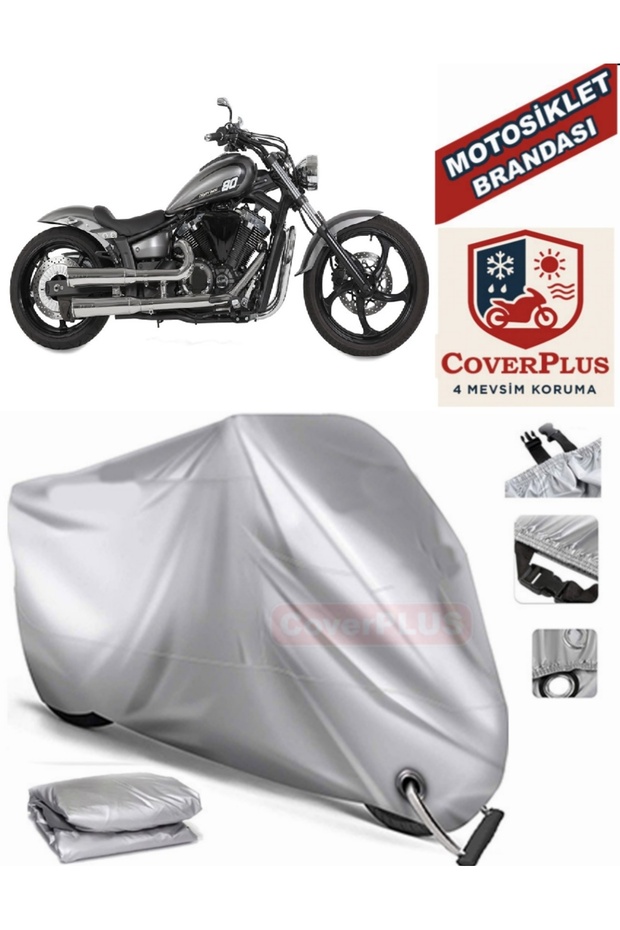 Gray Lock Compatible Motor Tarpaulin Yamaha Xvs 1300 a Motorcycle Tarpaulin Cover Tent (Motoen)