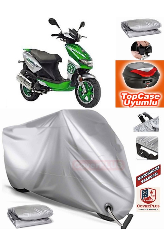 Gray Lock Compatible Hussar 125 Tarpaulin Topcase Back Bag Compatible Motor Tarpaulin