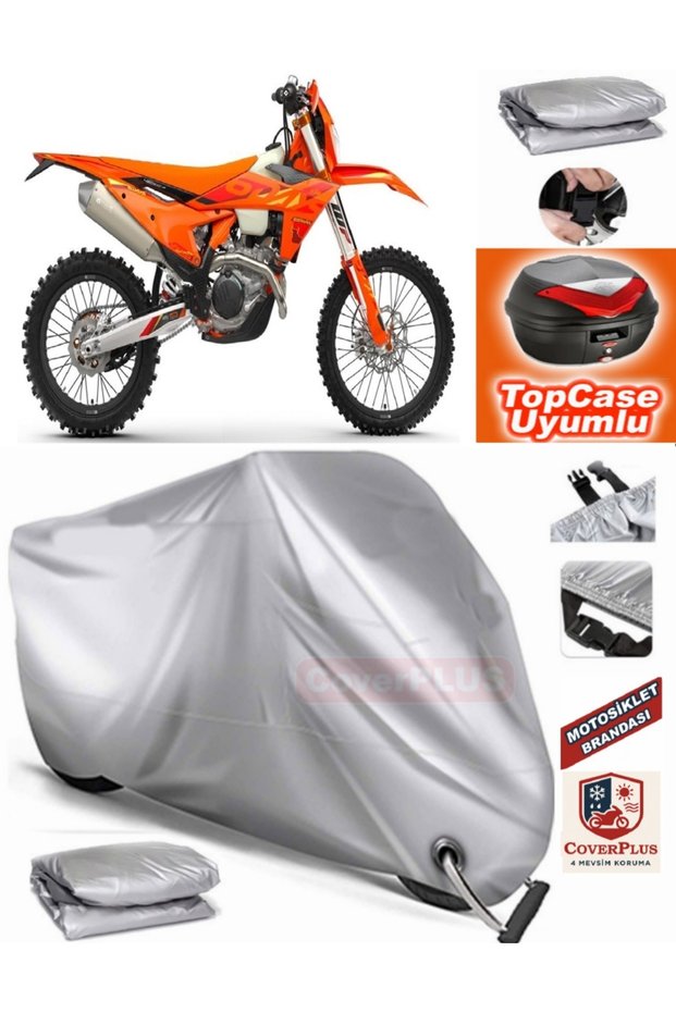 Gray Lock Compatible Ktm 450 Exc-F Six Days Tarpaulin Topcase Rear Bag Compatible Motor Tarpaulin