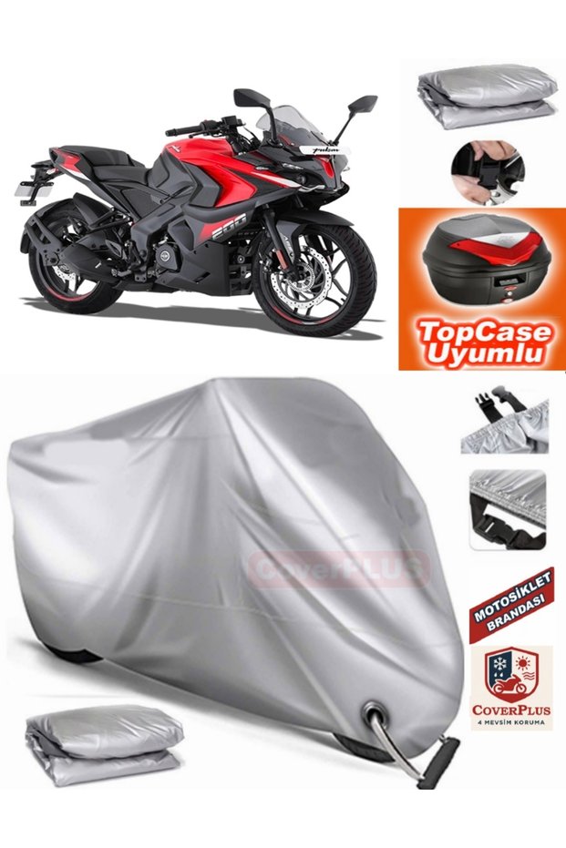 Gray Lock Compatible Bajaj Pulsar Rs 200 Tarpaulin Topcase Rear Bag Compatible Motor Tarpaulin