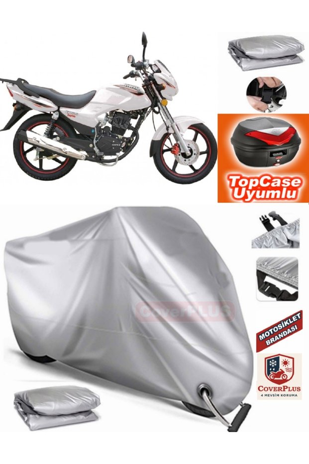 Gray Lock Compatible King Motor Kr-150-G Tarpaulin Topcase Back Bag Compatible Motor Tarpaulin