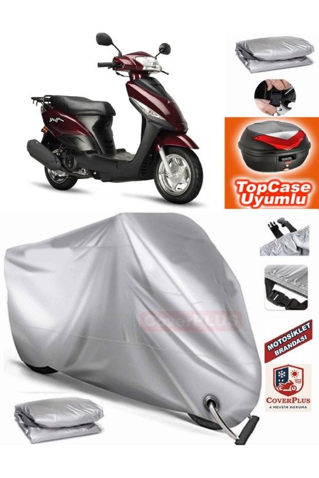 Gray Lock Compatible Kuba Golf 100 Tarpaulin Topcase Rear Bag Compatible Motor Tarpaulin