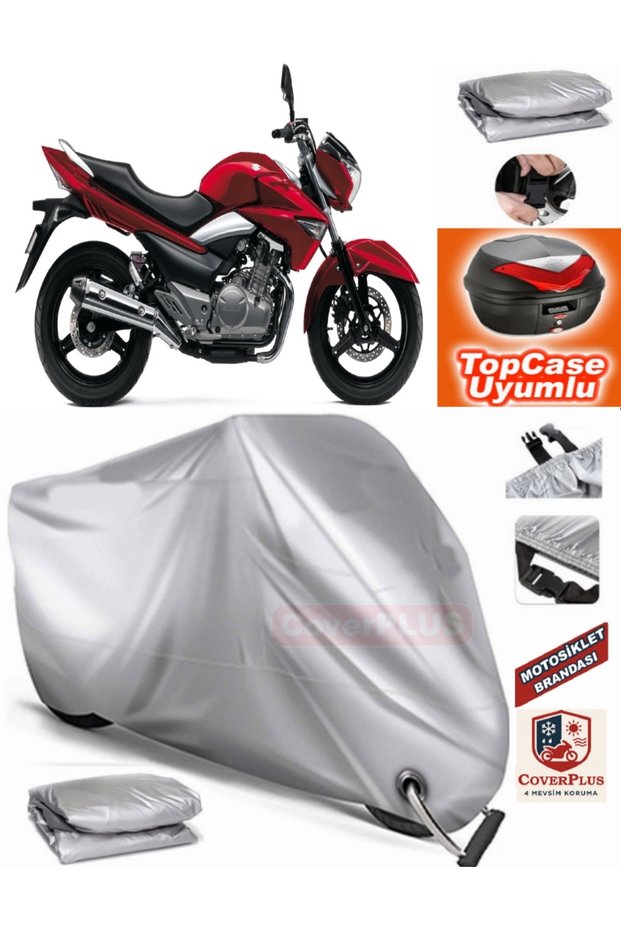 Gray Lock Compatible Suzuki Gw250 Inazuma Tarpaulin Topcase Rear Bag Compatible Motor Tarpaulin